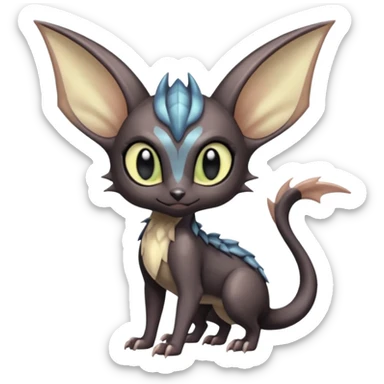 Big-eared Batty Meloetta-Lykoi-Cresselia-Palkia-Toothless-Fakémon-creature-hybrid sticker
