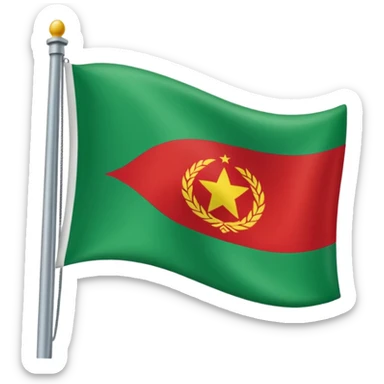 Una bandera roja y verde abajo corte recto sticker