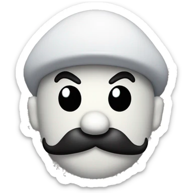 mario with mustache hat as a ghost sticker