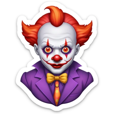 demonic clown wearing a leisure suit sticker