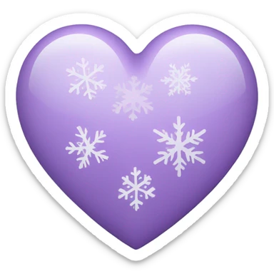 light purple heart with snowflakes sticker