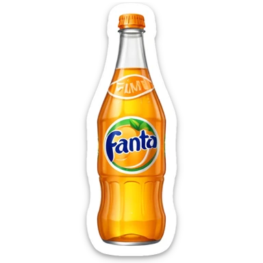 Una botella de cristal con el logo de Fanta con Fanta de limón dentro de color amarillo AMARILLA eres tonto sticker
