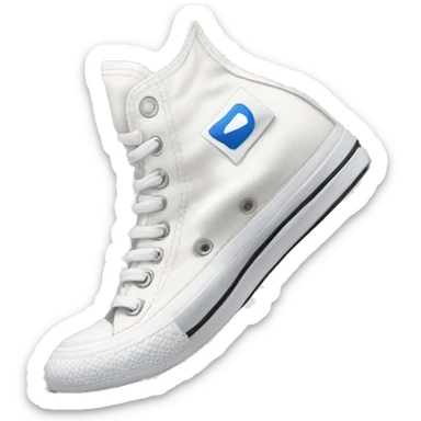 a pair of white converse with nike ankle socks  sticker
