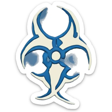 Blue biohazard sticker