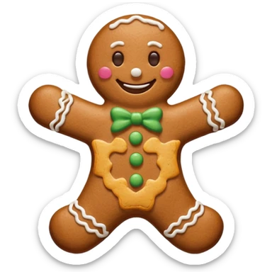 gingerbread man simple sticker