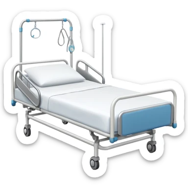 Create a hospital bed taken from a top angle sticker