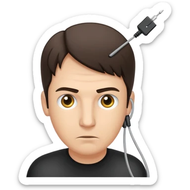 Neo getting knowledge downloaded to his mind by that wire and pin  sticker