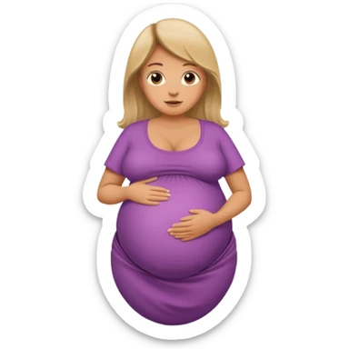 heavily pregnant woman with extremely abnormally huge overdue belly sticker