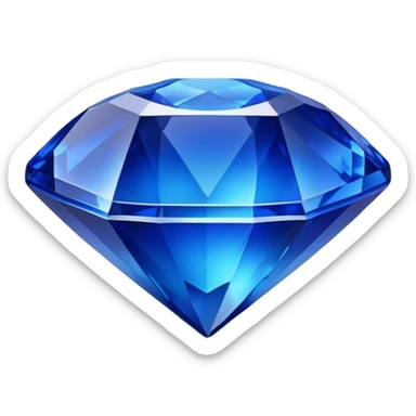Cinematic Realistic Sapphire Emoji, Deep blue and stunning, with smooth, polished facets that gleam with a vibrant intensity. The deep blue hue reflects light in mesmerizing patterns, and a soft, glowing aura adds to the precious, regal nature of the gemstone. Soft glowing outline, capturing the essence of wisdom and royalty in a dazzling sapphire. sticker
