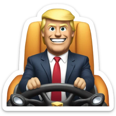 Trump riding a monster truck  sticker