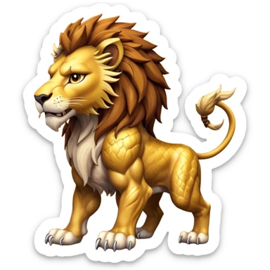 make a hyper realistic mythical lion creature with great detail sticker