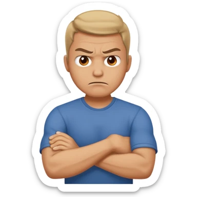  arms crossed holding neck angry guy sticker