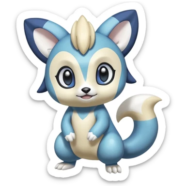 Shiny Soft Smooth Glossy Pastel Colorful Exotic Meloetta-Oshawott-Meowstic-Minccino-Stitch-Fakémon-creature-hybrid sticker