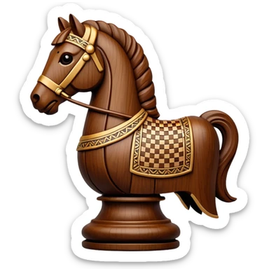 Trojan horse chess piece sticker