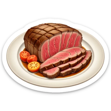 plate of roast beef, simple, clear sticker
