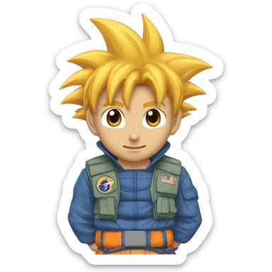 Goku wearing a airforce clothes sticker
