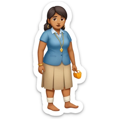 Chunky Indian Office lady with broken ankle sticker