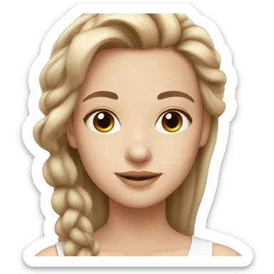 White beautiful girl with light brown hair skin care sticker