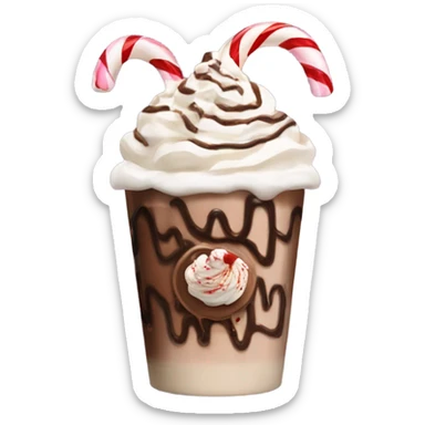 Candy cane mocha sticker