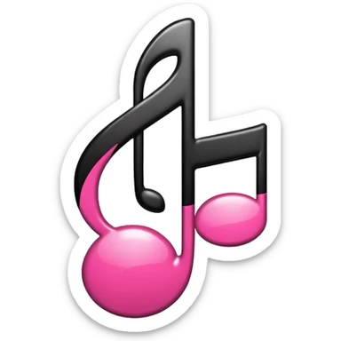 BLACKPINK-inspired black and pink music note emoji sticker