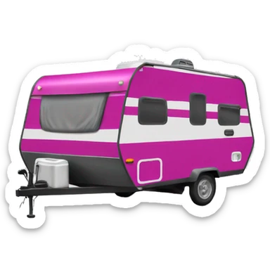 Realistic Magenta Camping Trailer. sticker