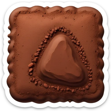 loose scatter or mound of cocoa powder, fine, dark brown, matte and velvety, smooth and airy, soft contours, no extras, soft lighting, emoji scale sticker