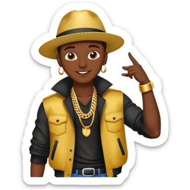Happy Reggaeton Music Singer dressed with style sticker