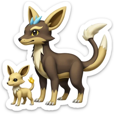 Manectric-Electrike-Cubone-Umbreon-Marowak-Draco-Fakémon-hybrid-creature (full body), 4 legs sticker