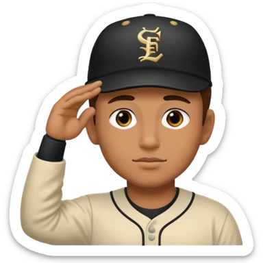 Baseball player, saluting, under eye black stickers sticker