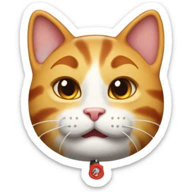 fire fighter cheese cat sticker