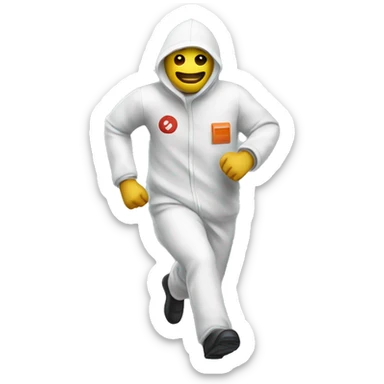 hazmat suit man running sticker