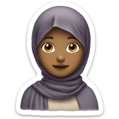 Muslim, little girl with a headscarf. sticker