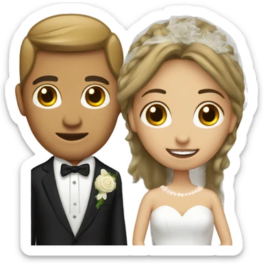 Wedding couple the bride is Mexican the groom is white sticker