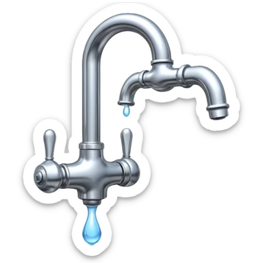 
water pouring from an old tap, 1980 sticker