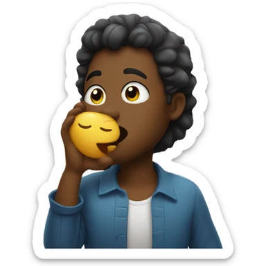 Blowing goodnight kiss sticker