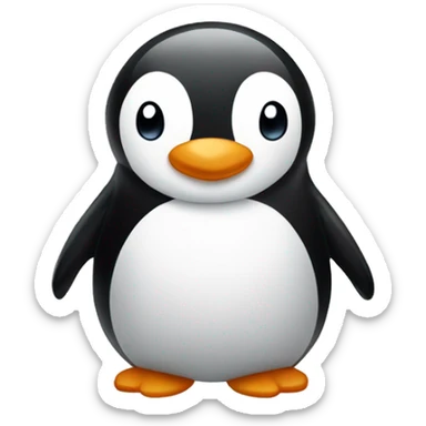 Pingüino abrazando un peluche de pingüino  sticker