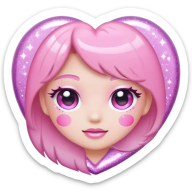 glitter pink Douyin sticker