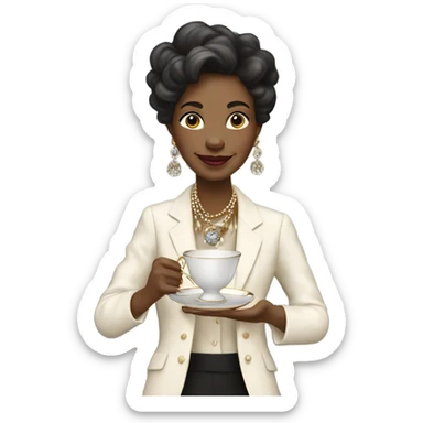 Posh person drinking tea sticker