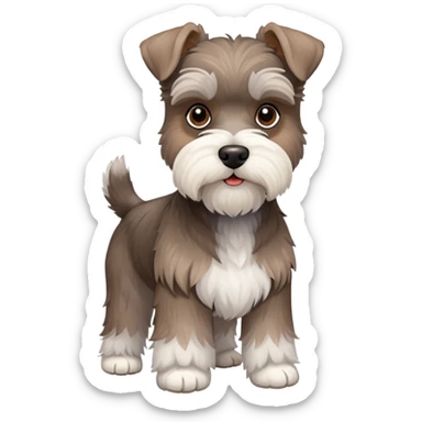Brown and white schnauzer standing sticker