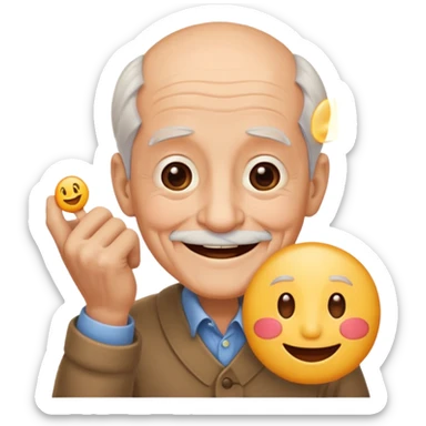 Puedes  hacer un abuelo en emoji sticker