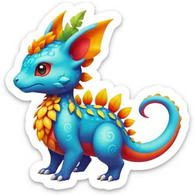Elemental magical colorful exotic Pokémon-Fakémon-creature sticker
