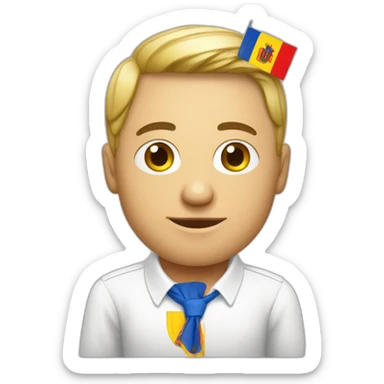 man in shirt with moldova flag drink alcohol sticker