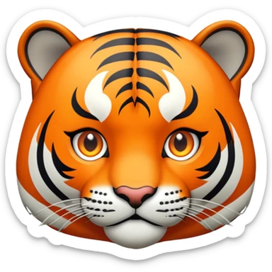 RPG tiger face with inventory pouch and level up icon for Twitch emote sticker