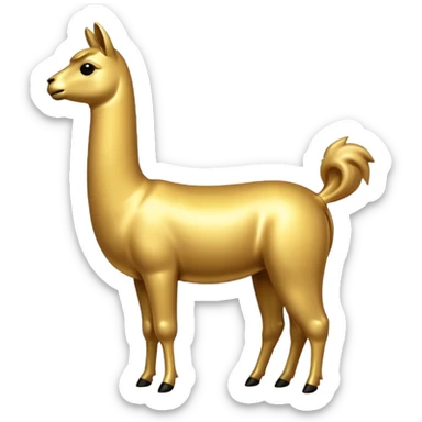 A small golden llama silhouette sticker