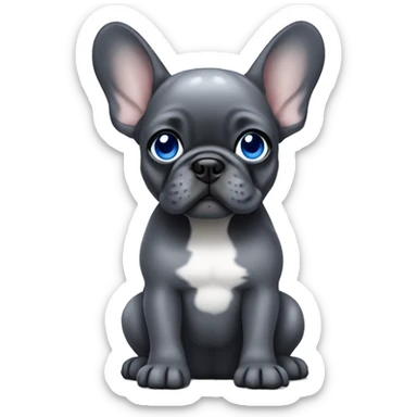 Dark Gray French Bulldog puppy with blue eyes sticker