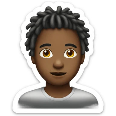 boy with locs hair portrait sticker
