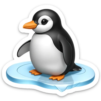 penguin sliding sticker