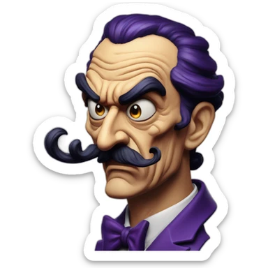 Salvador Dali angry waluigi sticker