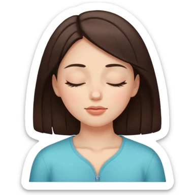 girl brunette getting a facial eyes closed sticker