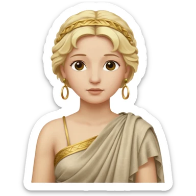 Ancient Roman woman with earrings and blonde hair, ancient clothes sticker